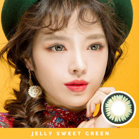 Green colored contacts Halloween lenses Jelly Sweet Green Contacts