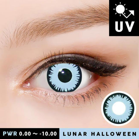 Lunar light Blue Contacts Halloween Eclipse Twilight ( 2 lenses / 90 day )