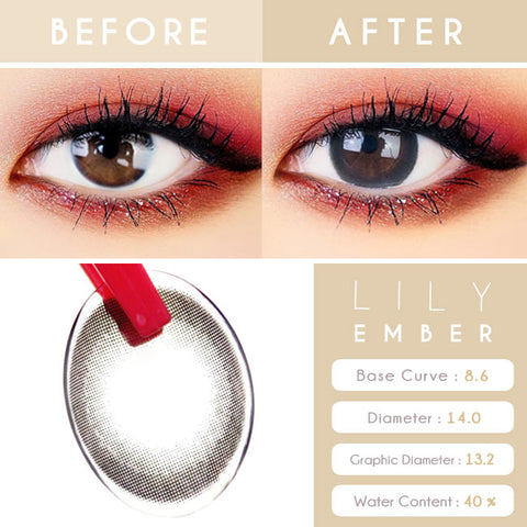 Lily Amber Black Colored Contacts - Circle Lens eyes