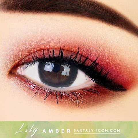 Lily Amber Black Colored Contacts - Circle Lens beautiful eyes