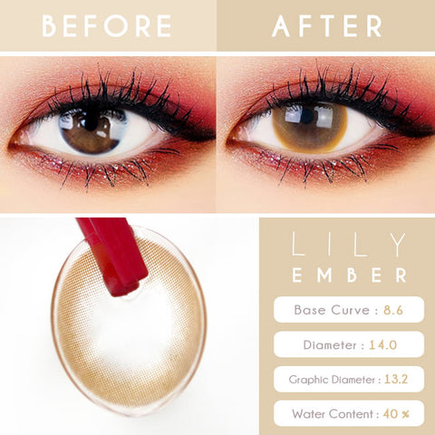 Lily Amber Brown Colored Contacts - Circle Lens beautiful eyes