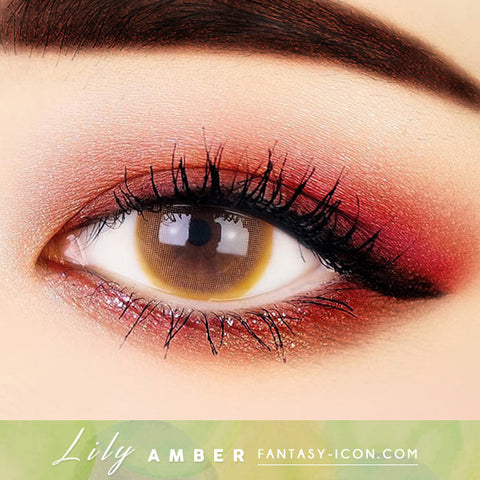 Lily Amber Brown Colored Contacts - Circle Lens beautiful eyes