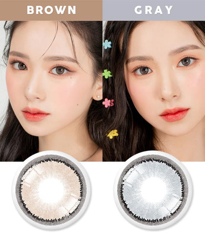 Lily brown gray contacts Silicone hydrogel lens