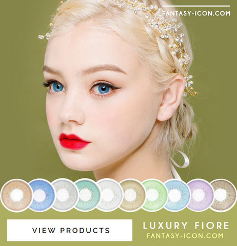 Luxury Fiore Sapphire Blue Colored Contact Lenses 9