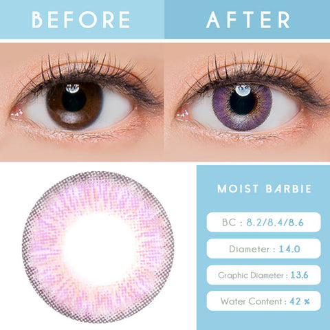 Colored Contacts For Astigmatism Moist Barbie 3 tone Violet Toric Lens