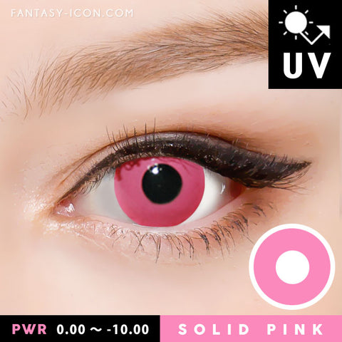 Innovision Solid Pink Contacts Prescription UV Blocking Halloween Cosplay