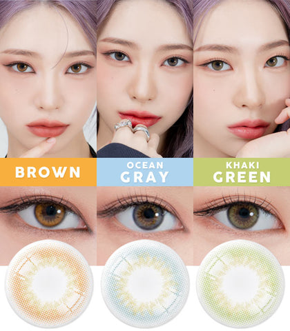 Lensrang Real EVA color contacts brown gray green - monthly