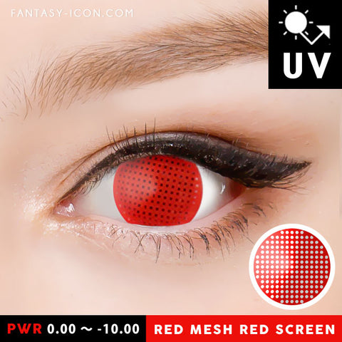 Red Screen Contacts Halloween Lenses Mesh