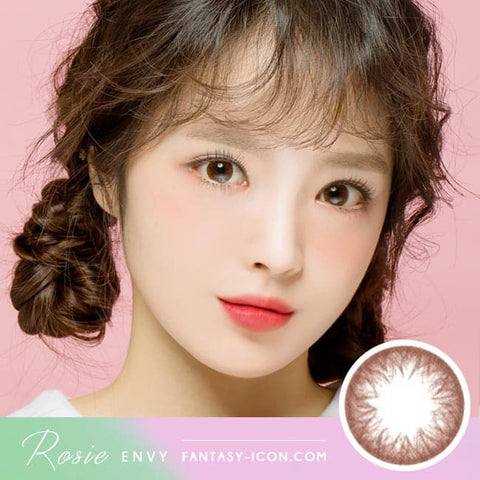 Rosie Envy Chocolate Brown Colored Contacts Model