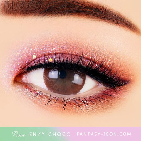 Rosie Envy Chocolate Brown Colored Contacts - Eyes Detail