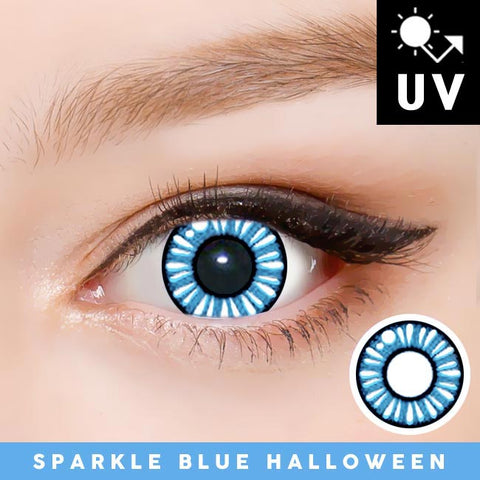 Sparkle Blue Halloween Contacts Anime Cosplay Manga UV Blocking