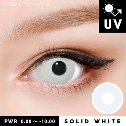 Innovision Solid White Contacts Prescription UV Blocking Halloween Cosplay Lenses