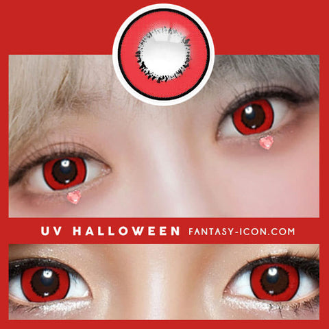 Cosplay UV Halloween Red Contacts detail