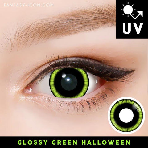 Glossy Green Halloween Contacts Anime Lens