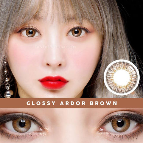 Glossy ardor brown contacts 3-tone UV Blocking