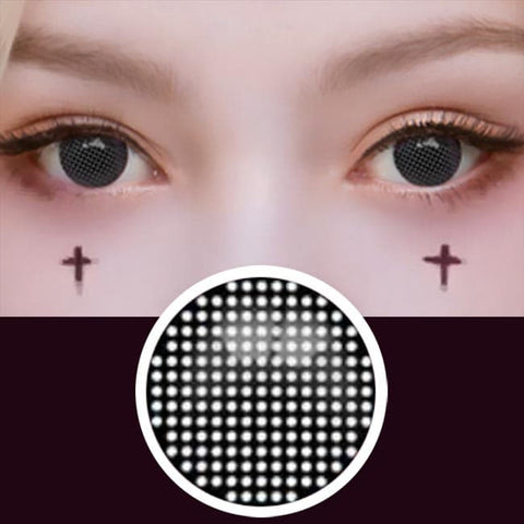 Halloween Mesh Cosplay Black Contacts | Anime Lenses