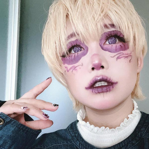 star mesh violet purple contacts cosplay