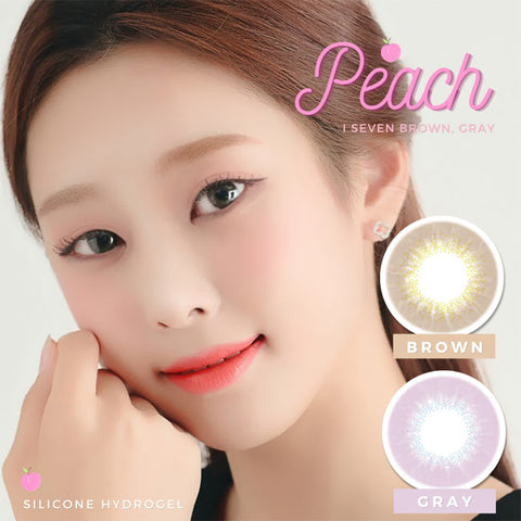 Silicone hydrogel lens peach seven GnG brown gray contacts