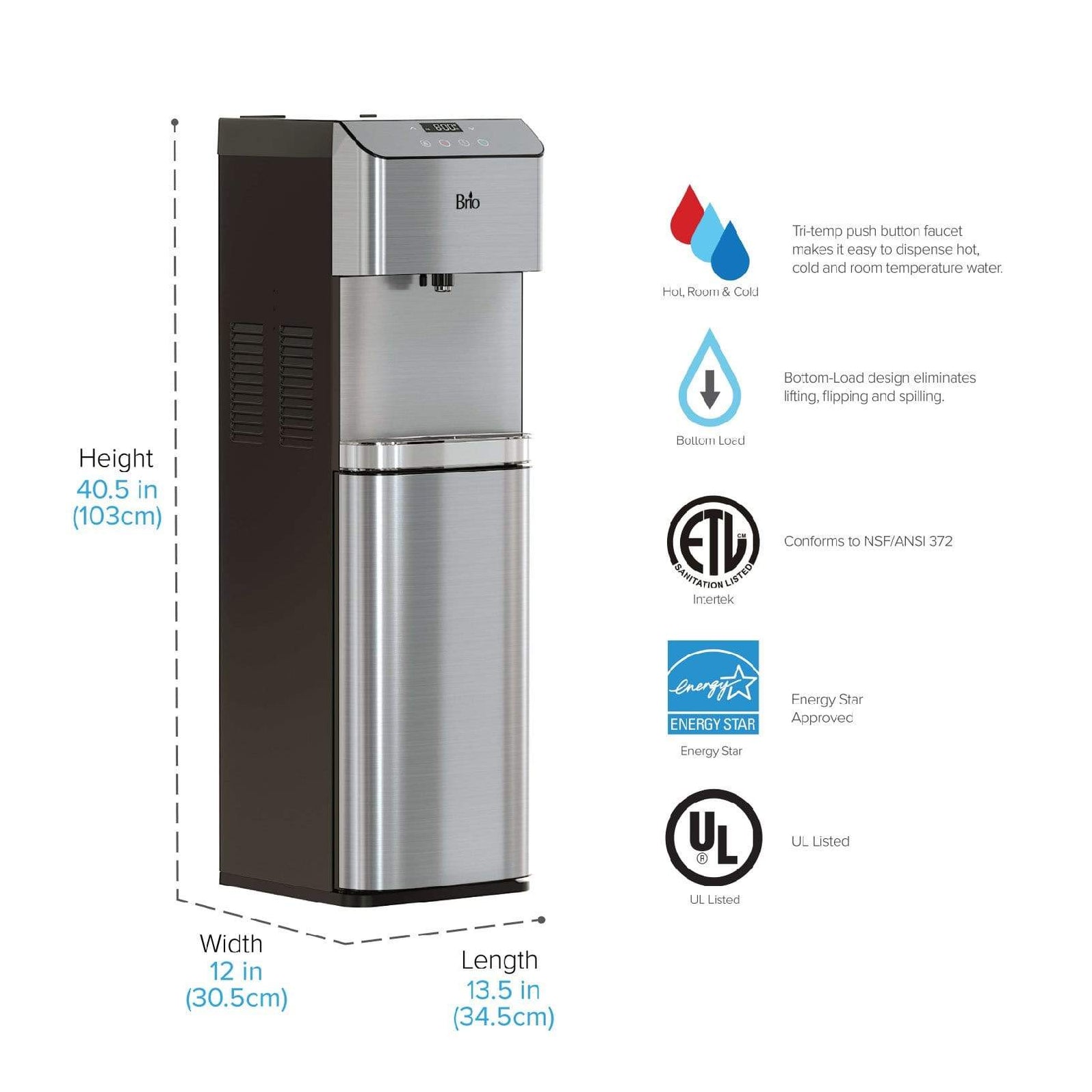 Brio Moderna Self Cleaning Advanced Bottom Load Water Cooler