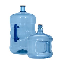 5 Gallon PET Plastic Crown Top Water Bottle - Blue Dot Water