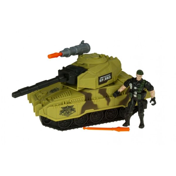 Játék tank katonával