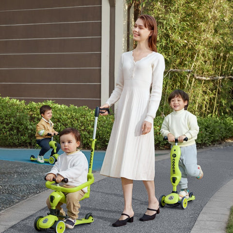 Babies of different ages use different scooter modes