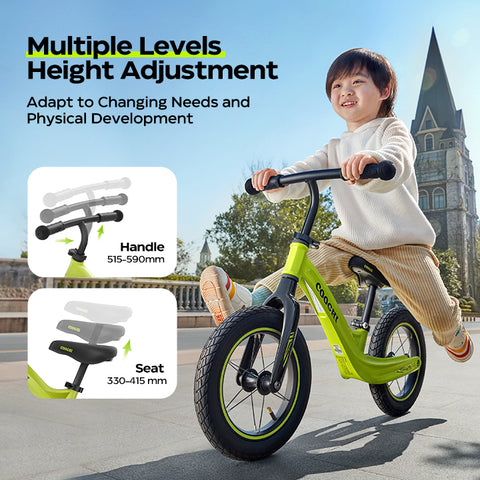 S3 balance bike seat height and handlebars are adjustable