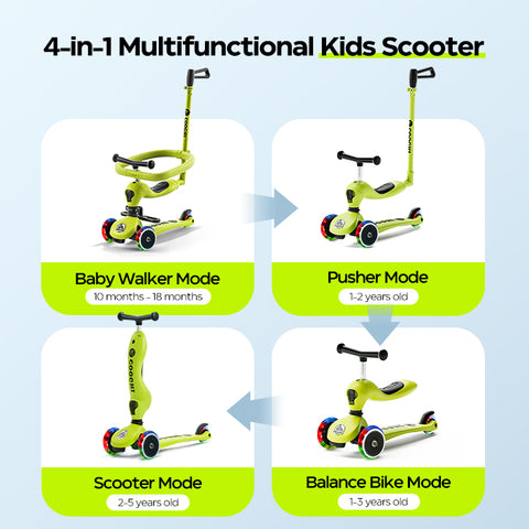 Cooghi 4-in-1 kids scooter