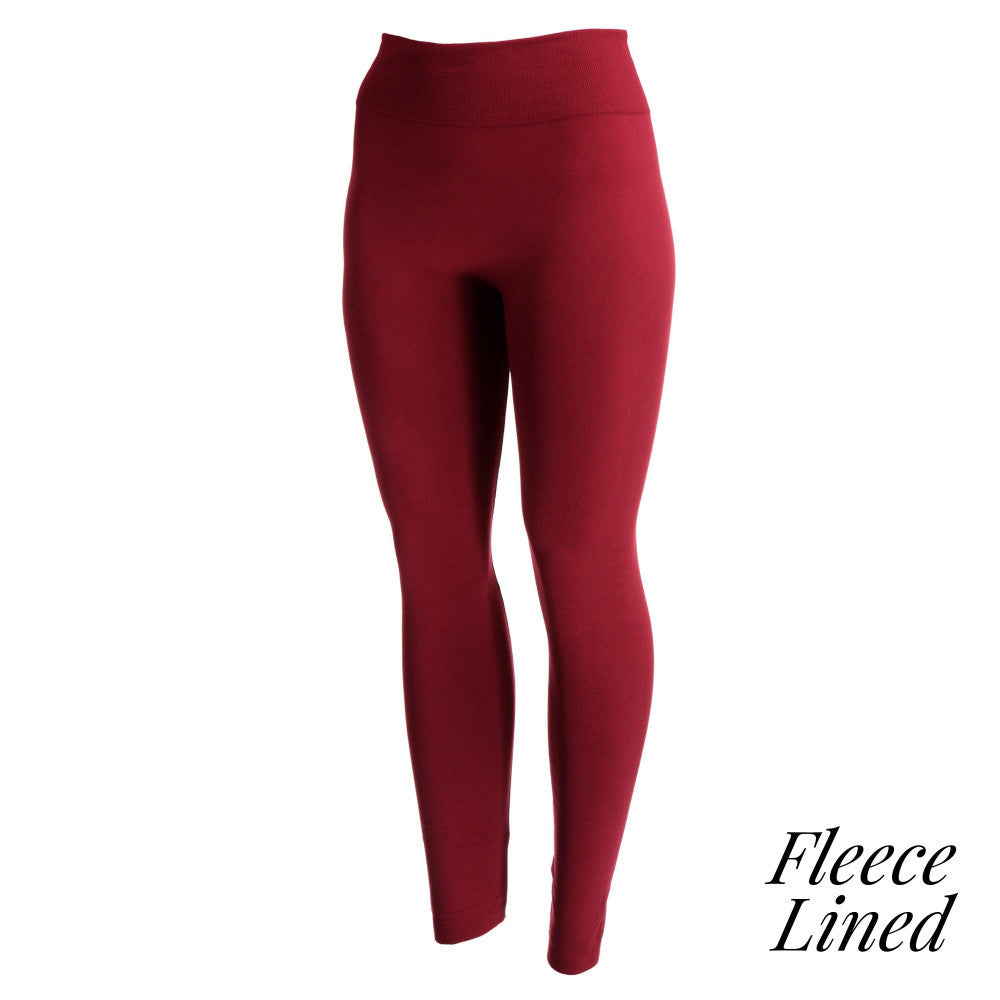 maroon fleece lined leggings