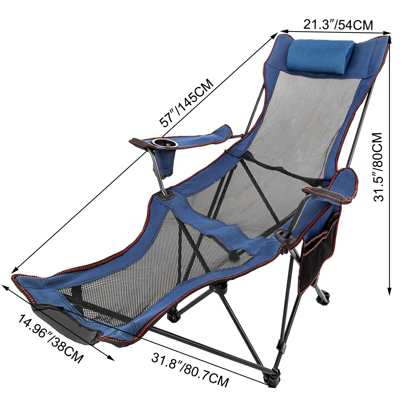 Minimalist Folding Beach Lounge Chair With Footrest for Simple Design