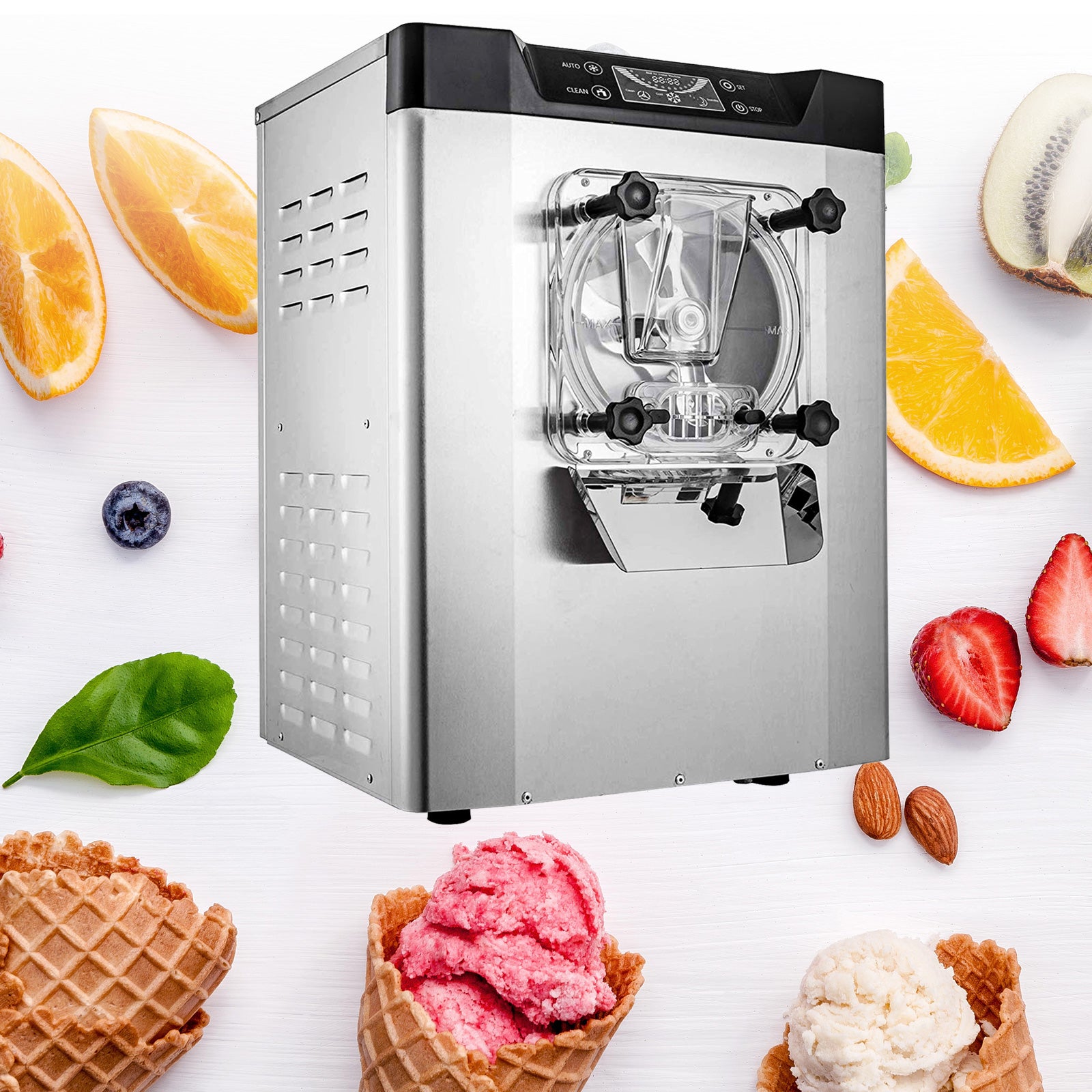 Commercial Frozen Hard Ice Cream Machine Maker 20 L H Yogurt Ice Cream