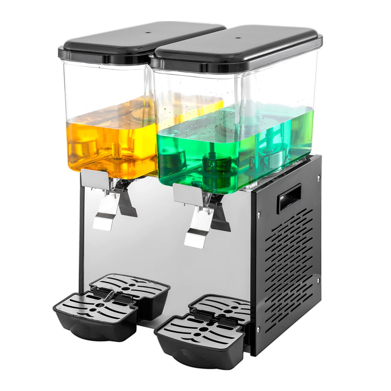 Black VEVOR Commercial Beverage Dispenser 9.5 Gallon 36L 2 Tanks Ice ...