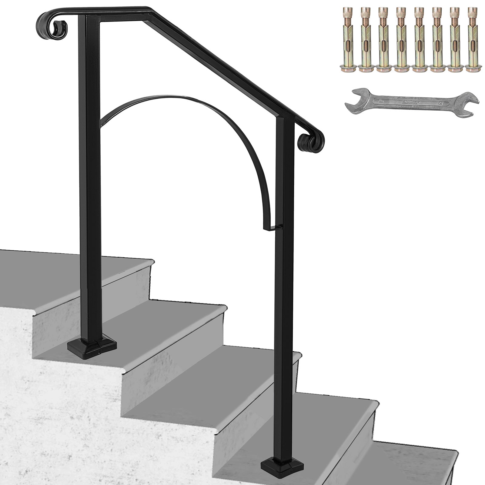 Iron Handrail Arch Step Hand Rail 2 Railing Rail Fits 2 Steps Paver H Vevor Us Was hoping to get opinions and pros and cons of having a hand railing installed at the entry steps of my new ig pool. iron handrail arch step hand rail 2 railing rail fits 2 steps paver h vevor us