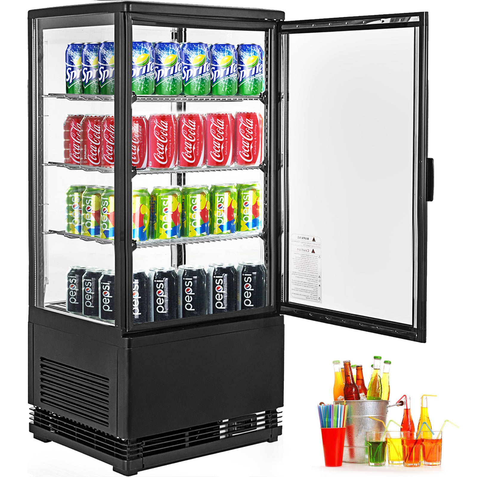 Download Commercial Beverage Refrigerator 78l Countertop Display Cooler Drink S - Vevor US