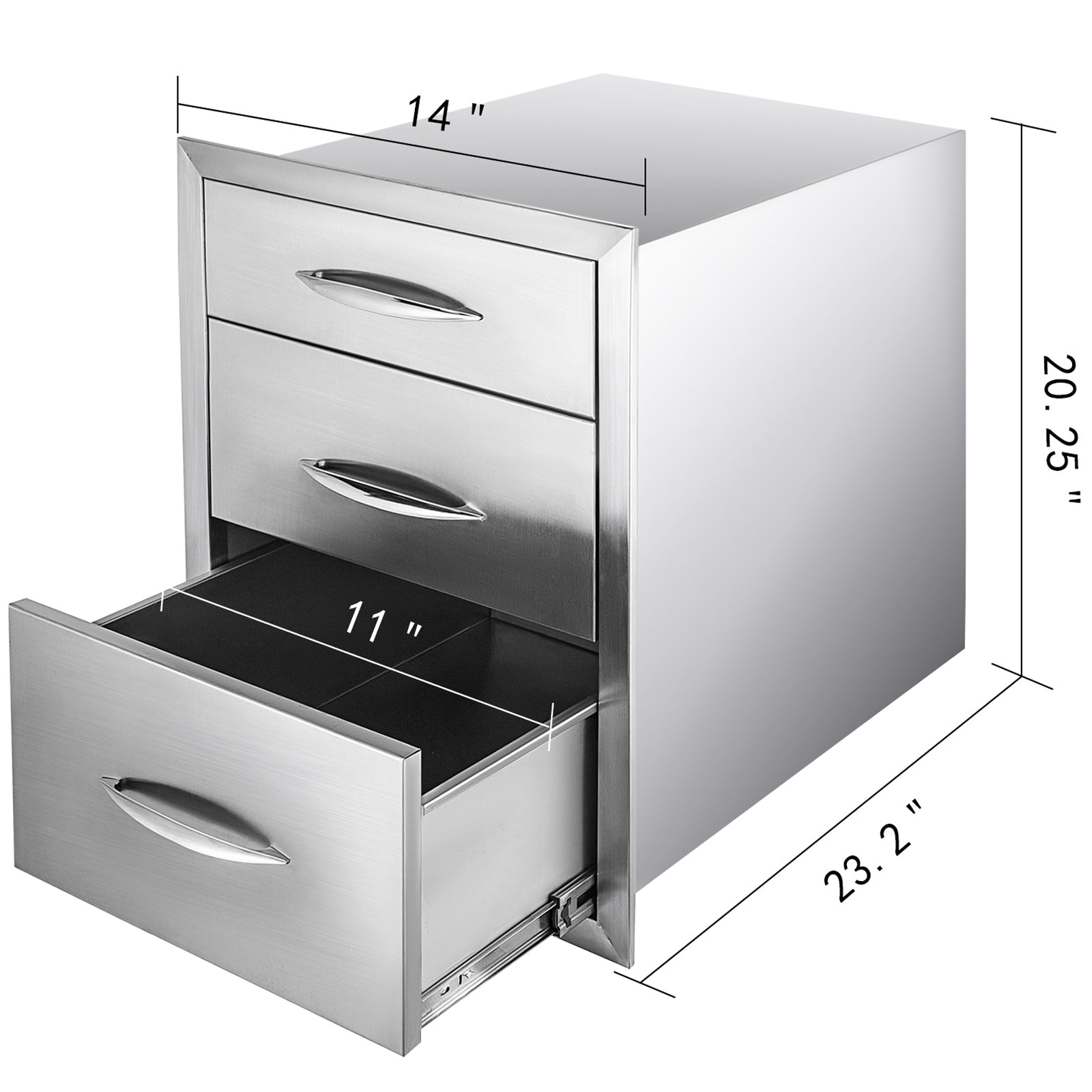 Usa Bbq Island-outdoor Kitchen All 201stainless Steel 3-drawer Set 3dr ...