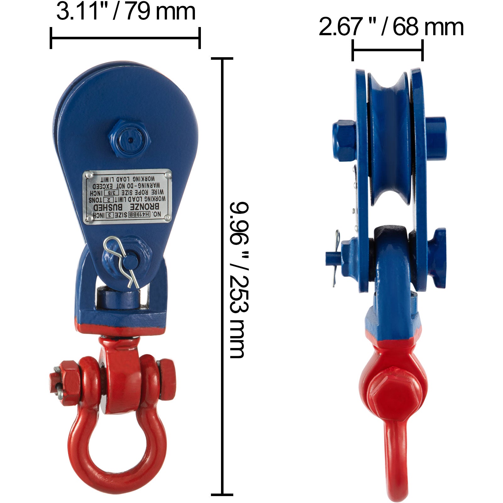 rigging with rope and snatch blocks