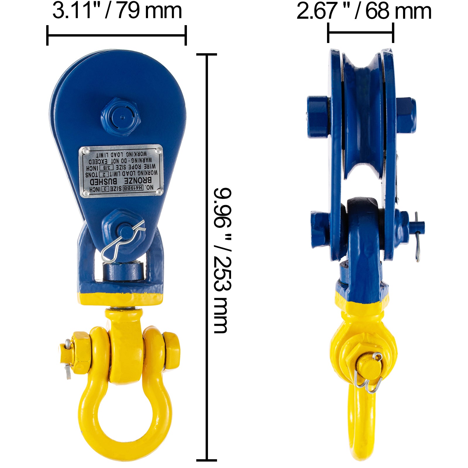 rigging with rope and snatch blocks