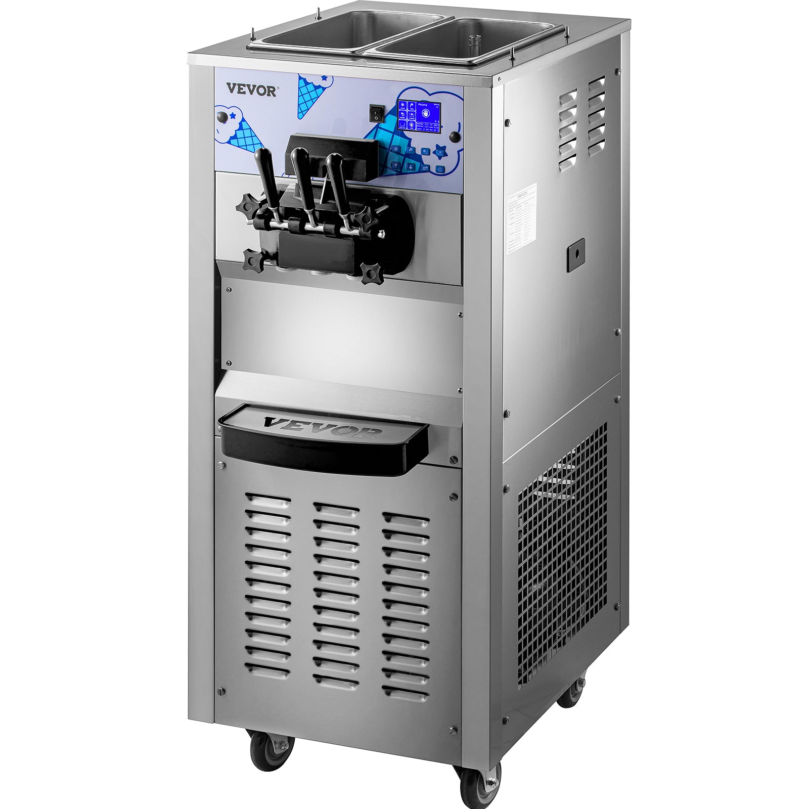 Vevor Commercial Ice Cream Machine Soft Serve Machine 3 Flavors Ice Cr
