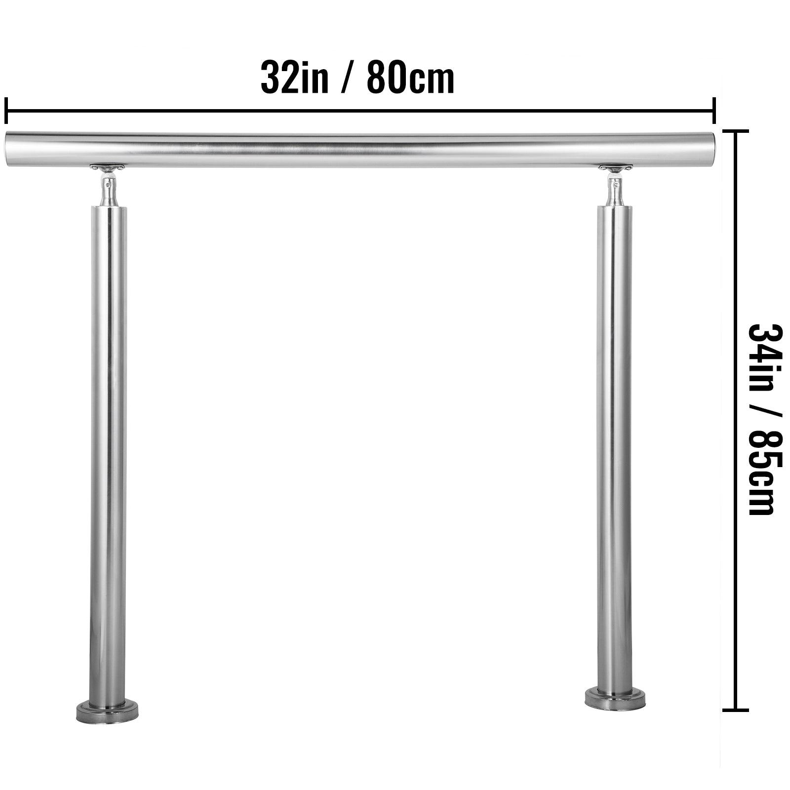 Vevor Handrail For Outdoor Steps Stainless Steel Handrail Fits 1 To 2