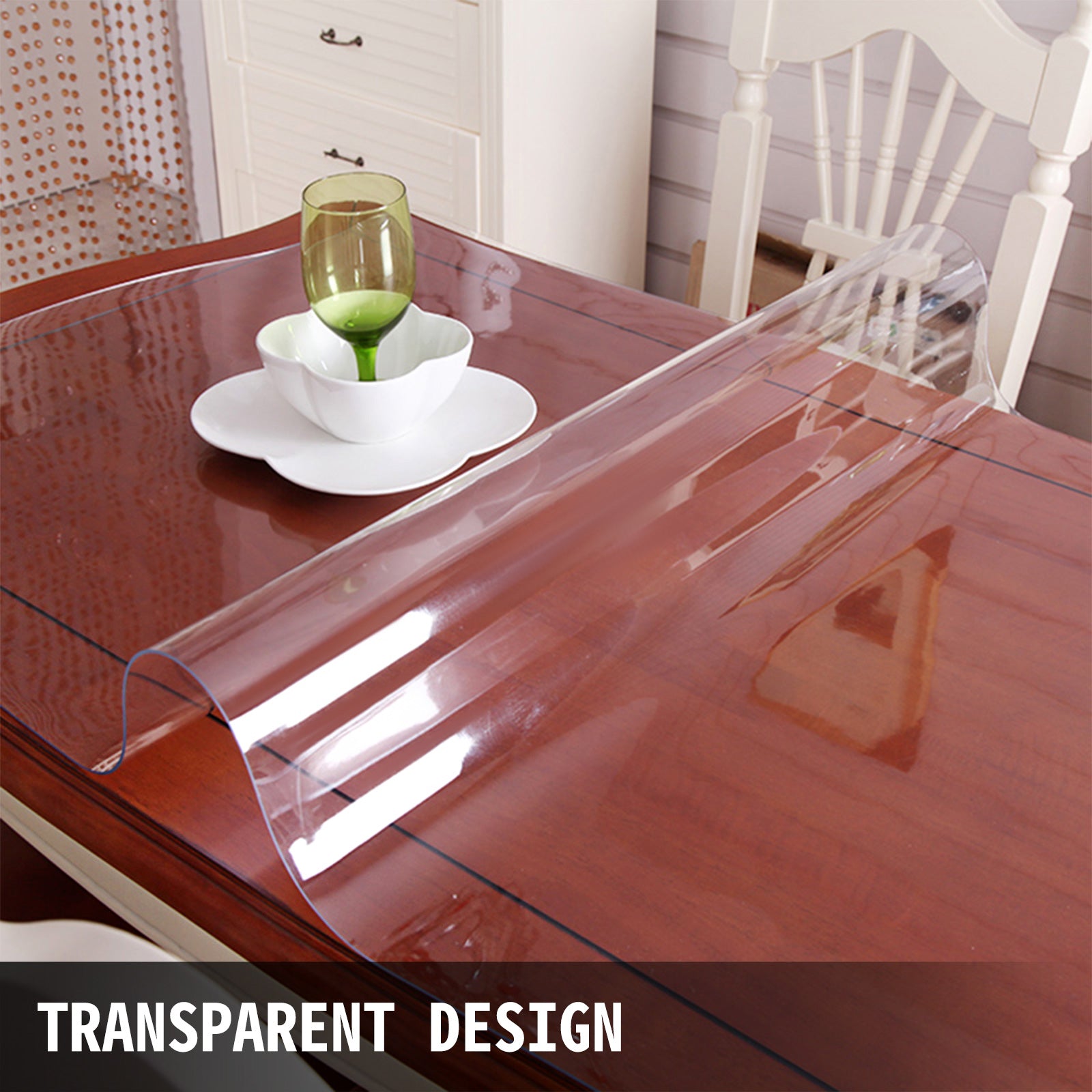 Pvc Tablecloth Protector Table Cover 46 X 96 Desk Pad Soft Glass Des Vevor Us