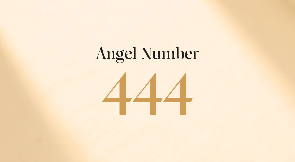 angel number 444 on a gold background