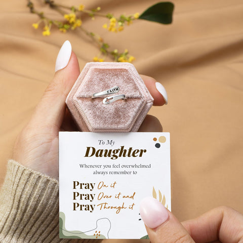 Wrap ring for daughter on a cute gift box