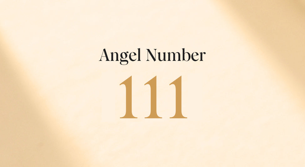 angel number 111 on a gold background