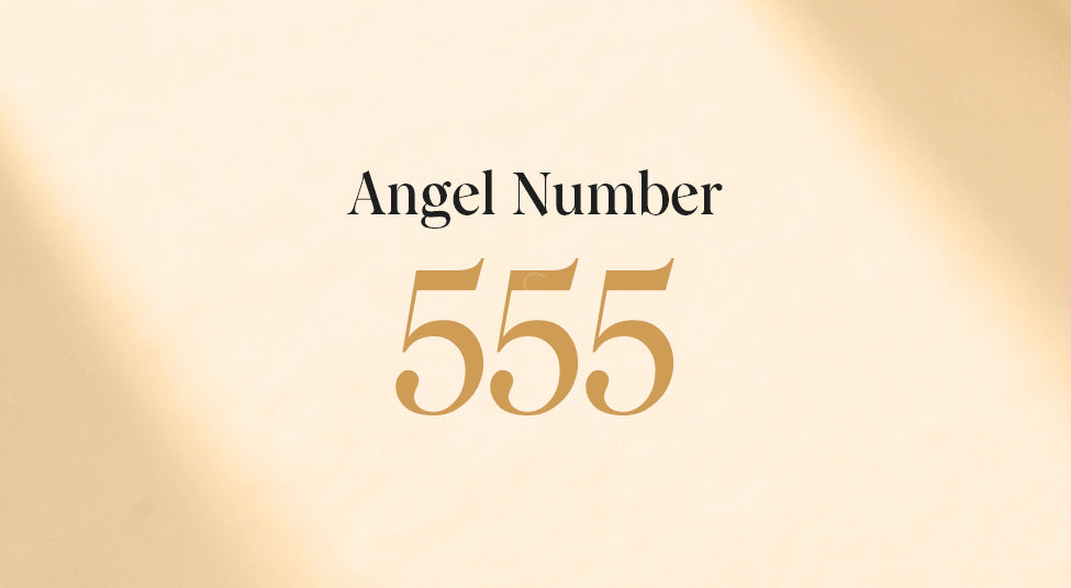 angel number 555 on a gold background