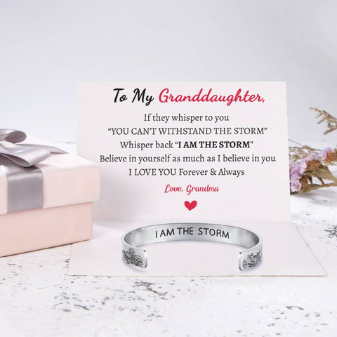 I am the storm bracelet together with a meaningful message card