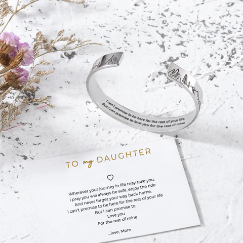To My Daughter, Promise To Love You Bracelet together with a heart warming message card