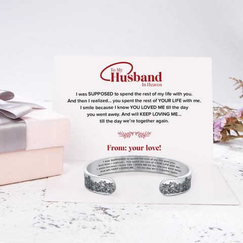 To My Husband In Heaven Memorial Bracelet with customize message card