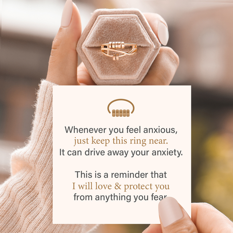 Drive Away Your Anxiety Layer Beads Fidget Ring| SVANA Design  with box and simple paper card