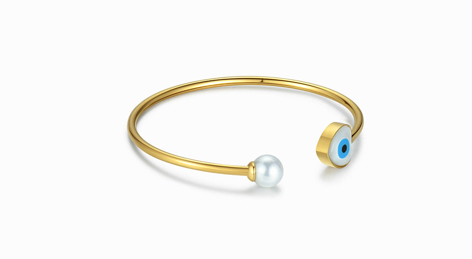 Evil Eye Bangle Open Bangle Adjustable Bracelet Women Protection