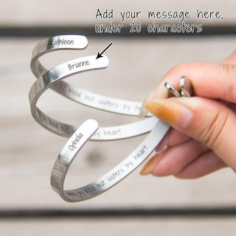 Personalized cuff bracelet for sister